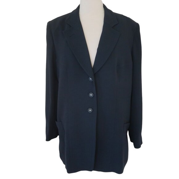 SONIA RYKIEL navy wool blend jacket F 46 US 14 - Picture 1 of 7